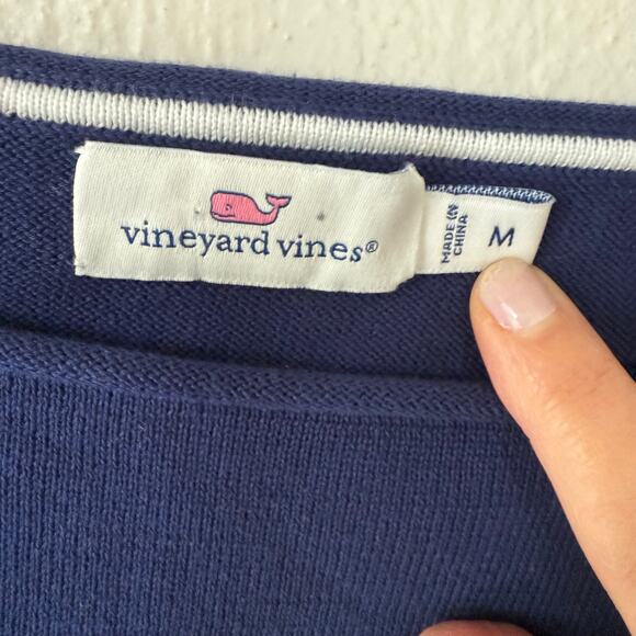 Vineyard Vines Blue White Sailing Crewneck sweater size M - Picture 2 of 9